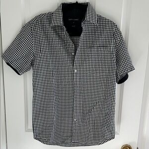 Haight & Ashbury Black & White Gingham Short-Sleeve Button-Down Shirt